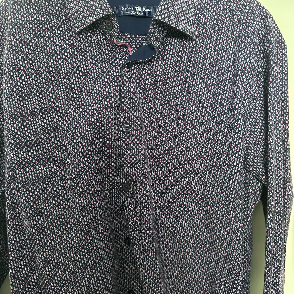 Stone Rose Navy and Red Patterned Shirt